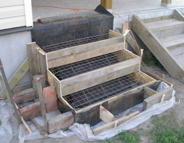 Как залить лестницу из бетона для крыльца