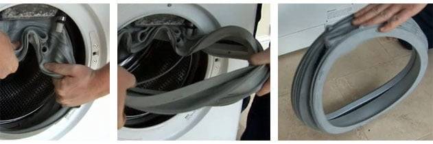 Замена манжеты люка стиральной машины samsung: как снять резинки с машины? как надеть резинку на барабан? тонкости замены резинового уплотнителя