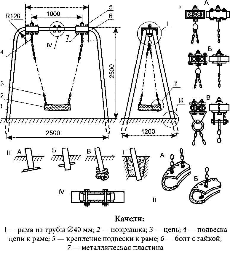 Качели своими руками схемы чертежи. Схема качели своими руками из металла чертежи. Крепление качелей к трубе своими руками из металла чертежи. Чертежи садовых качель из металла с размерами. Чертеж детской качели из металла с размерами.