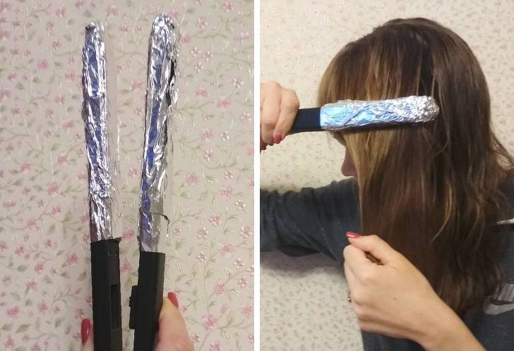 Как выпрямить волосы с помощью утюжка и фольги
