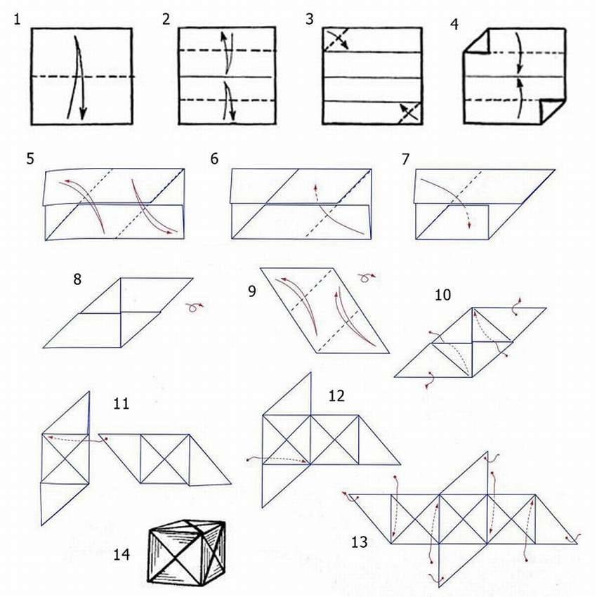 Куб треугольника из бумаги