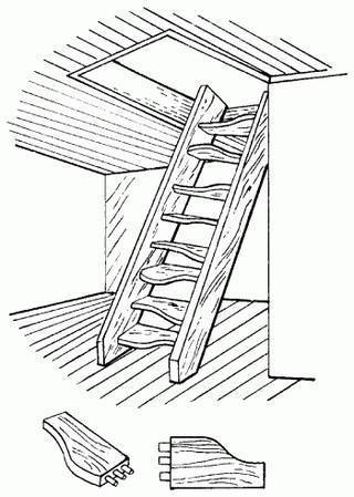 Простая конструкция чердачной лестницы.